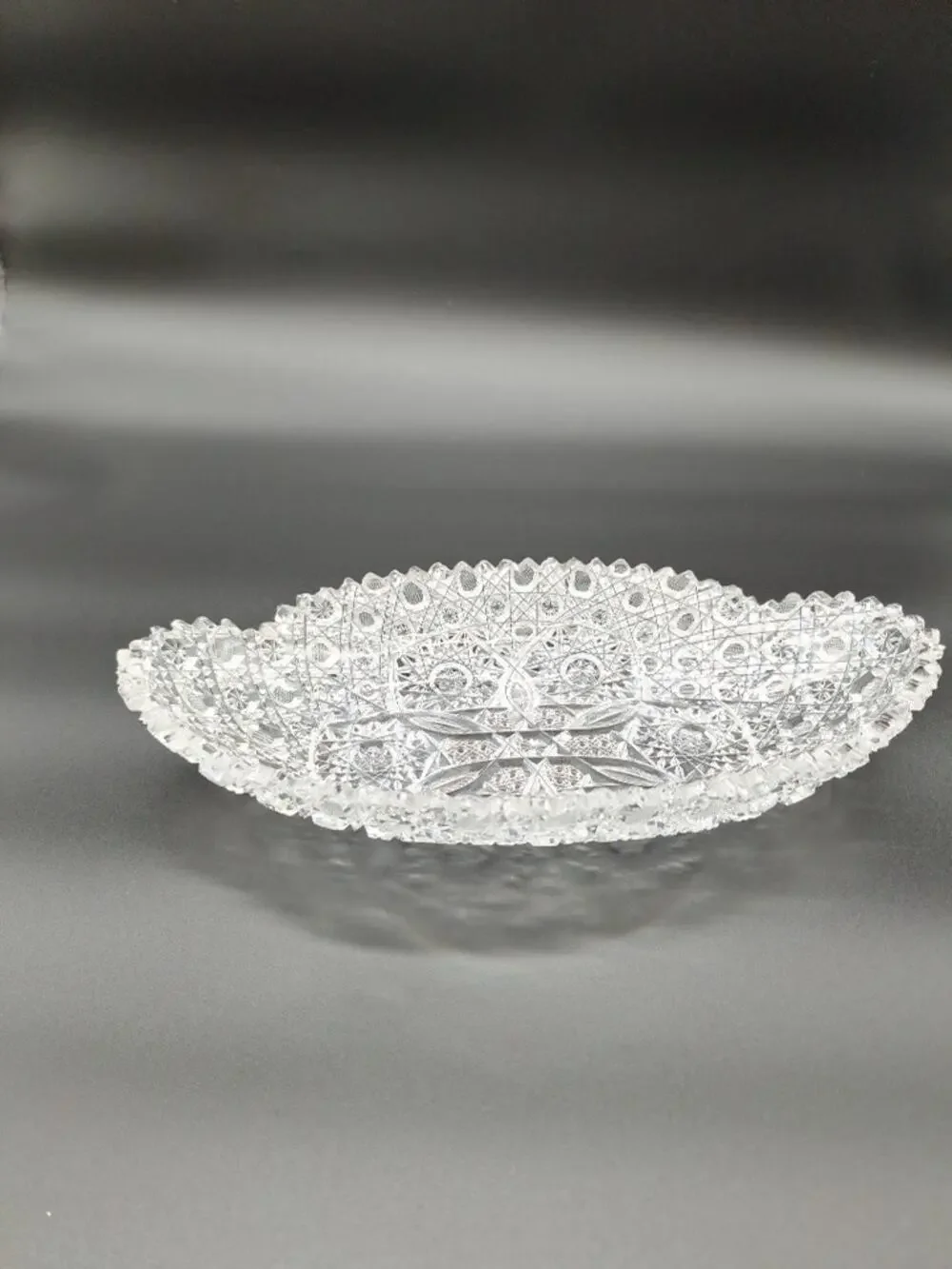 Antique American Brilliant Cut Glass Celery Dish.